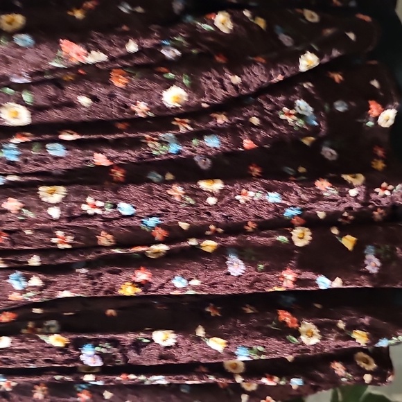 Anthropologie NWT Seen Worn Kept Floral Velvet Wine Peasant Top Medium - Picture 5 of 10